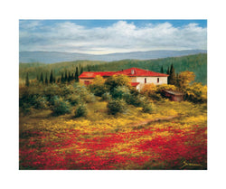Kunstdruk Heinz Schölnhammer - Landschaft mit Mohn II 60x50cm