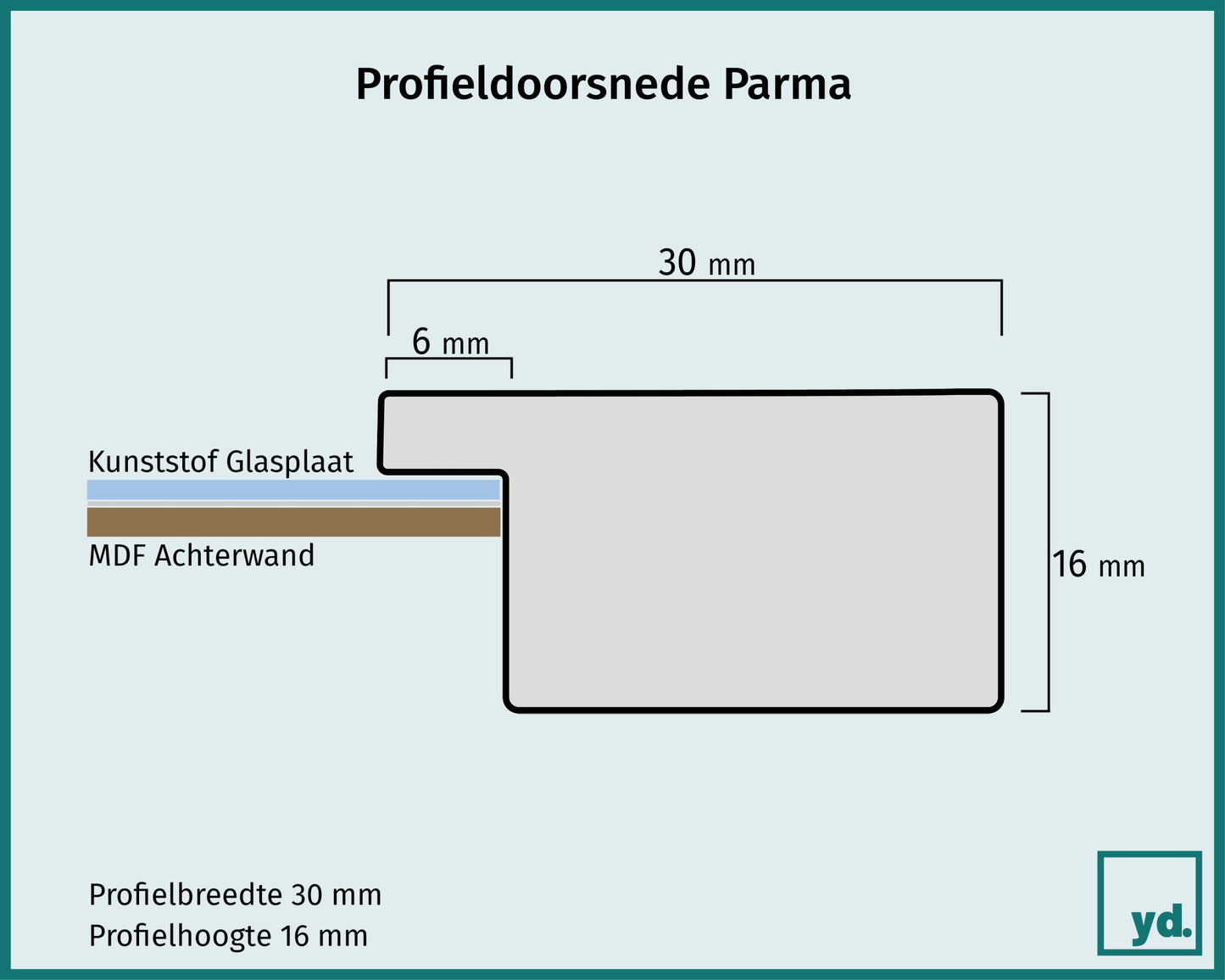 Posterlijst 60x80cm Wit Mat MDF Parma