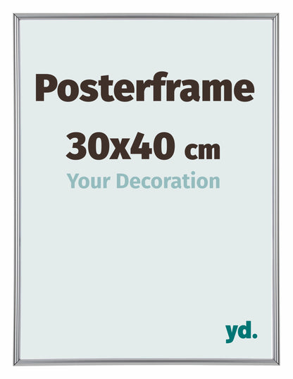 Posterlijst 30x40cm Zilver Hoogglans Kunststof Paris