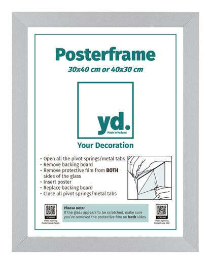 Posterlijst 30x40cm Zilver Mat MDF Parma
