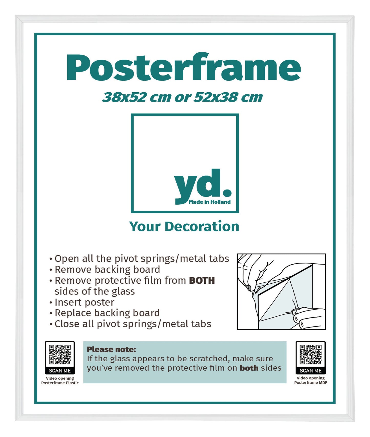 Posterlijst 38x52cm Wit Hoogglans Kunststof Paris
