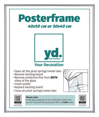 Posterlijst 40x50cm Zilver Hoogglans Kunststof Paris