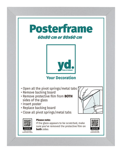 Posterlijst 60x80cm Zilver Mat MDF Parma