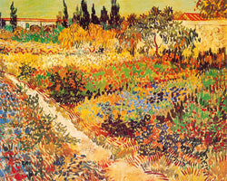 Kunstdruk Vincent Van Gogh - Giardino in fioritura 30x24cm