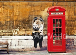 Kunstdruk Edition Street - Red Telephone Box 70x50cm