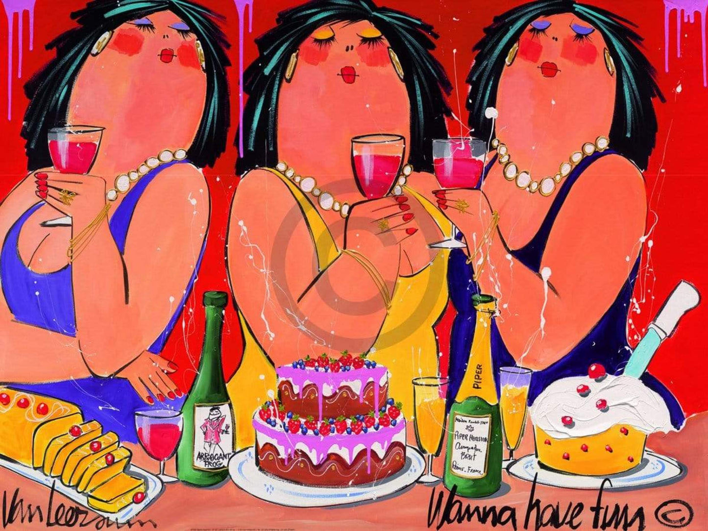 Kunstdruk El van Leersum - Wanna have fun 80x60cm
