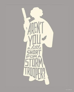 Kunstdruk Star Wars - Silhouette Quotes Leia 40x50cm