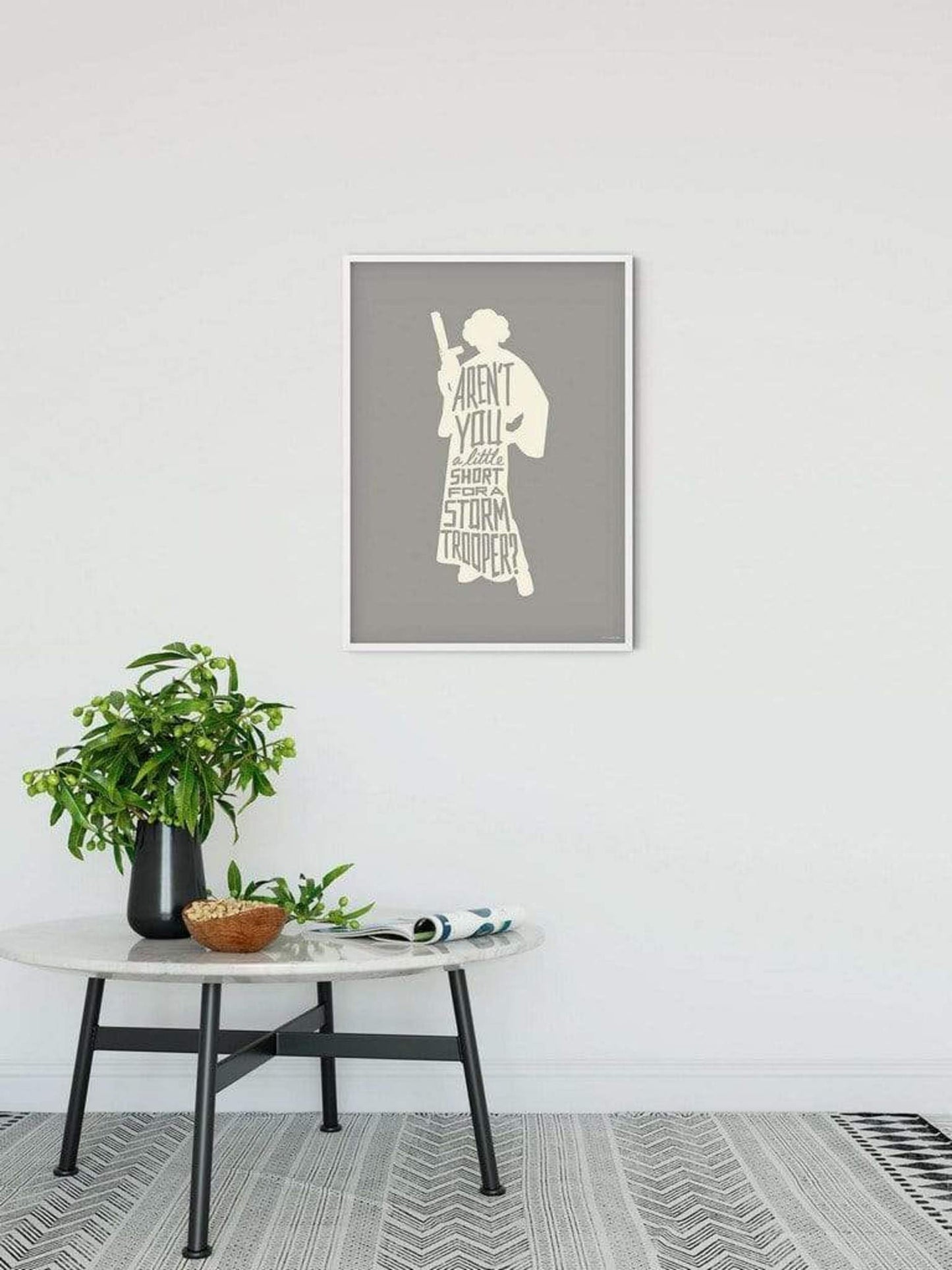 Kunstdruk Star Wars - Silhouette Quotes Leia 30x40cm