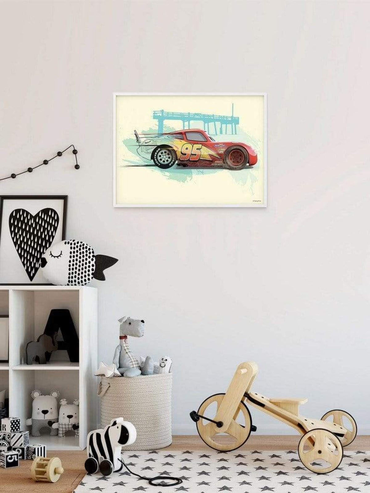 Kunstdruk Cars - Lightning McQueen - 50x40cm