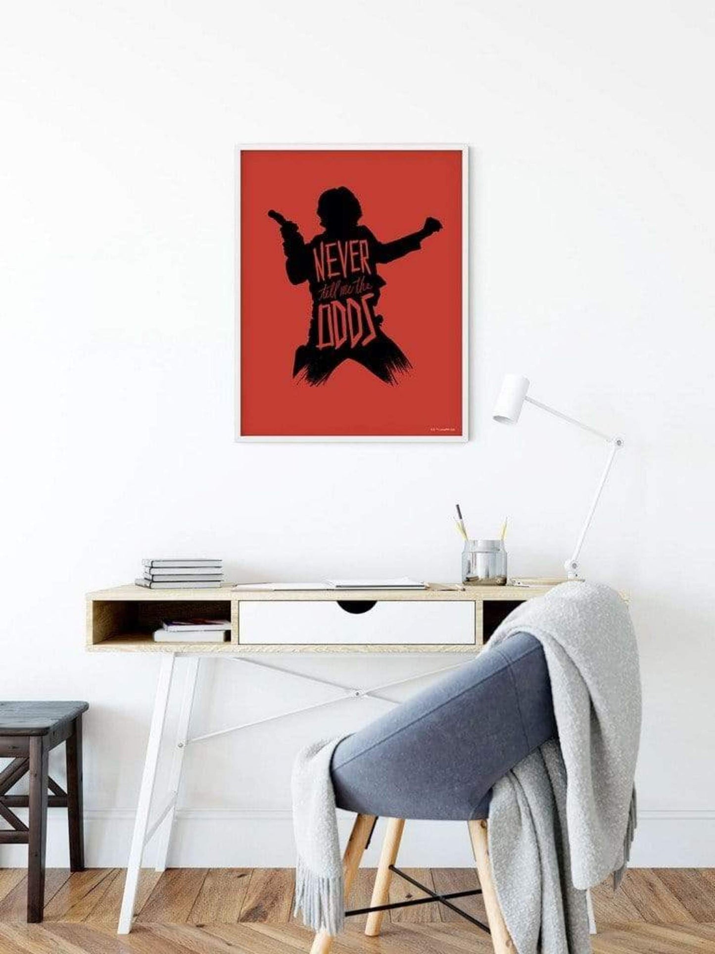 Kunstdruk Star Wars - Silhouette Quotes Han Solo 40x50cm