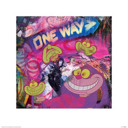 Kunstdruk The Cheshire Cat - Graffiti 40x40cm