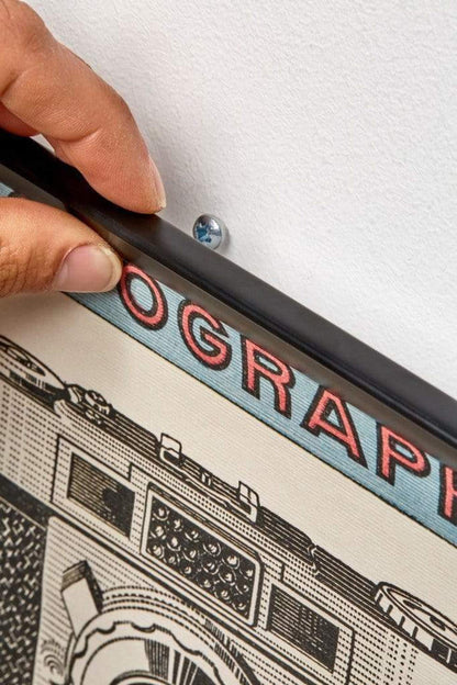 Posterhanger 30cm Zwart - Posterstrips met Ophanggat