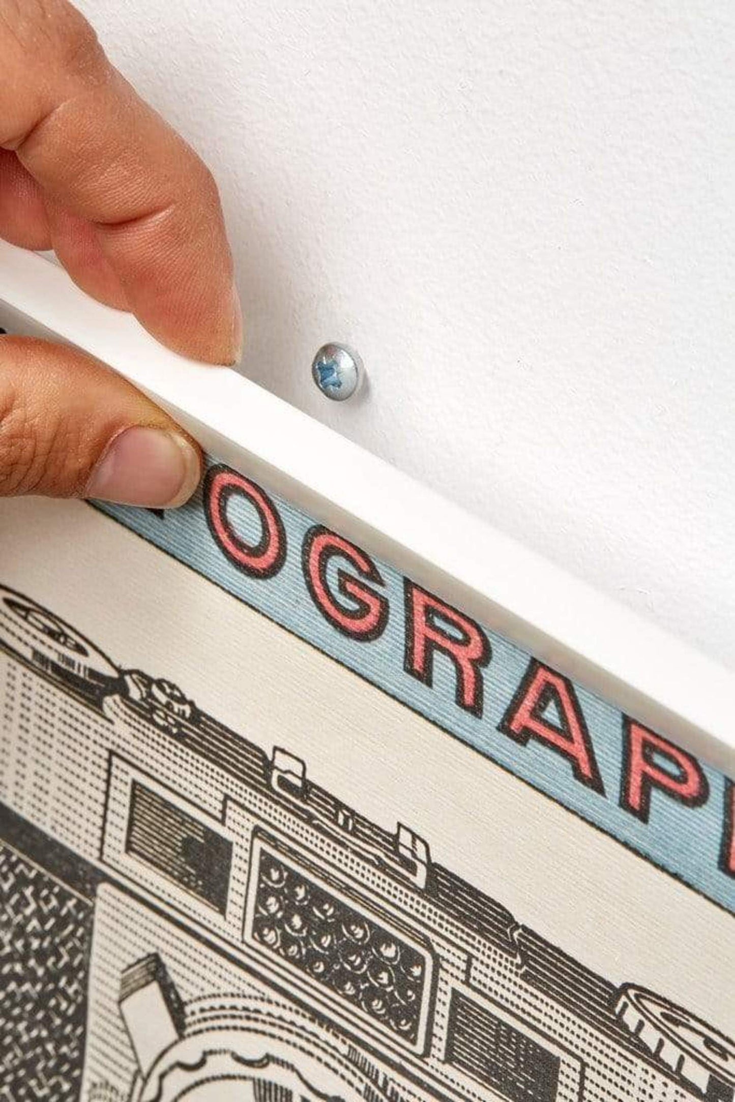 Posterhanger 70cm Wit - Posterstrips met Ophanggat
