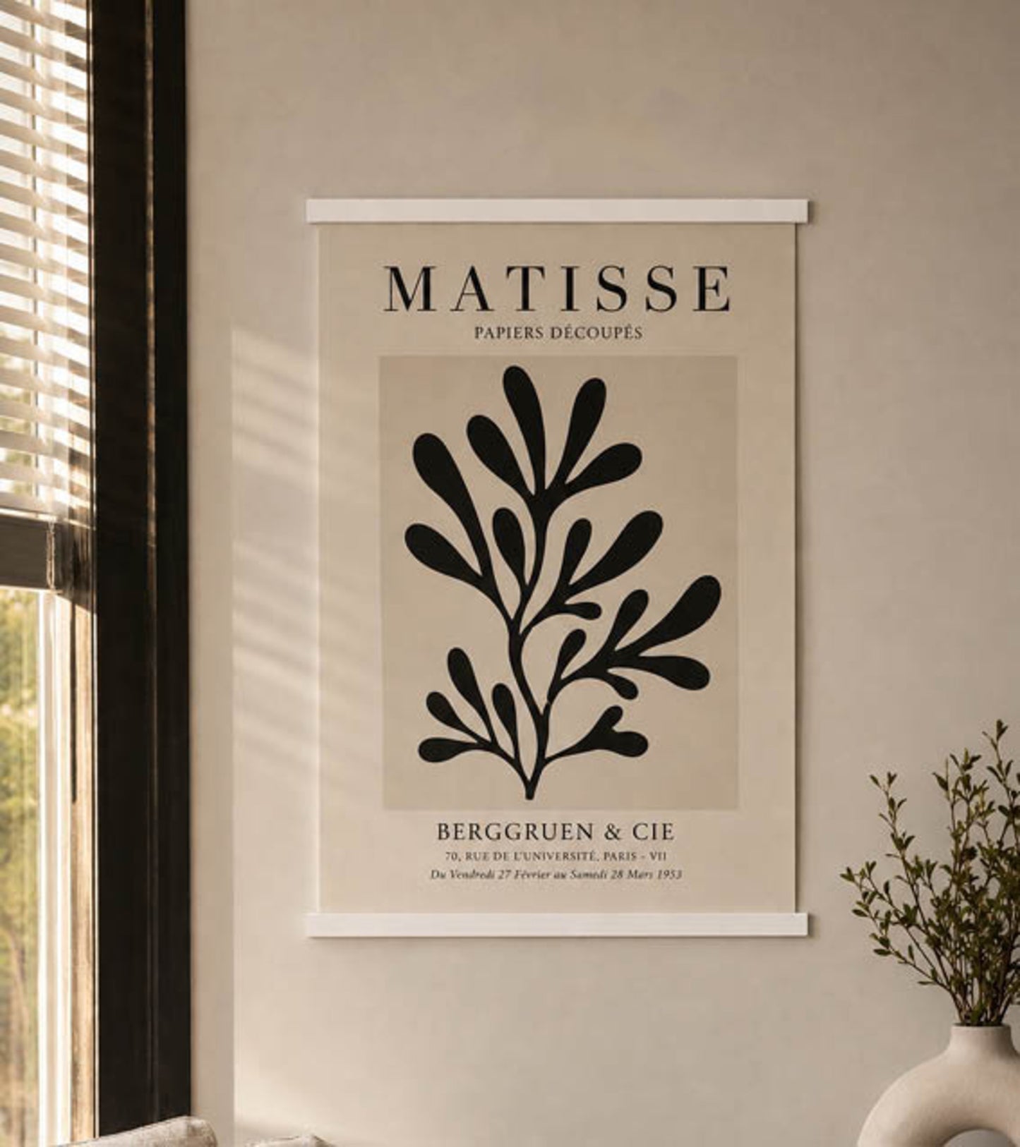 Posterhanger 70cm Wit - Posterstrips met Ophanggat