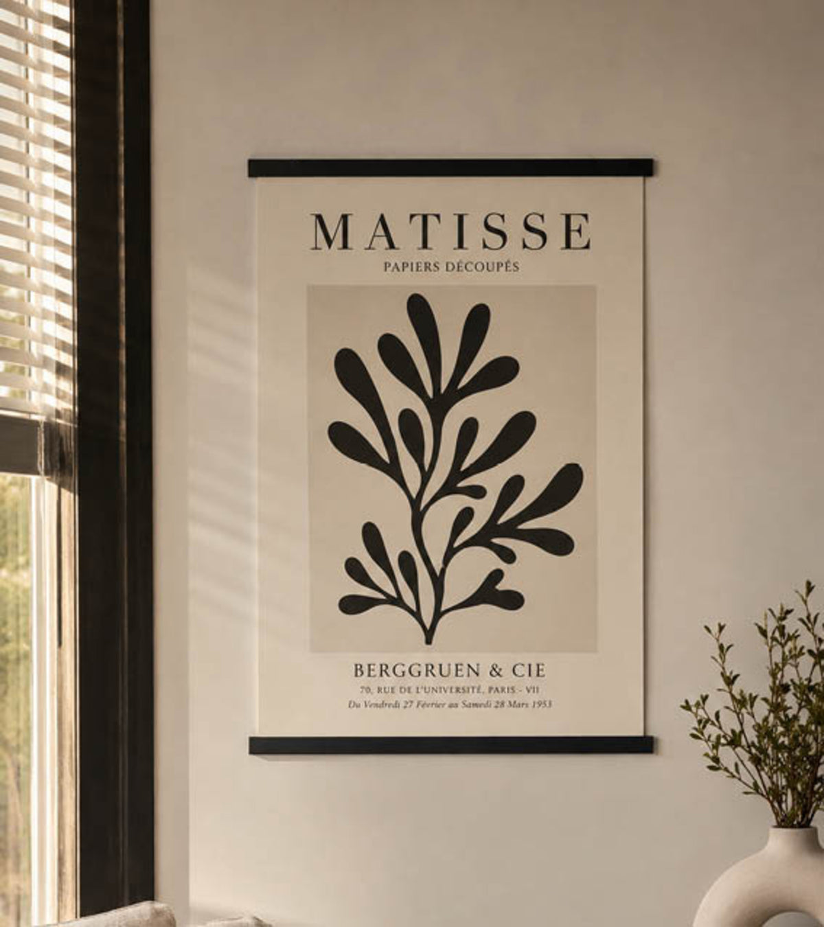 Posterhanger 30cm Zwart - Posterstrips met Ophanggat