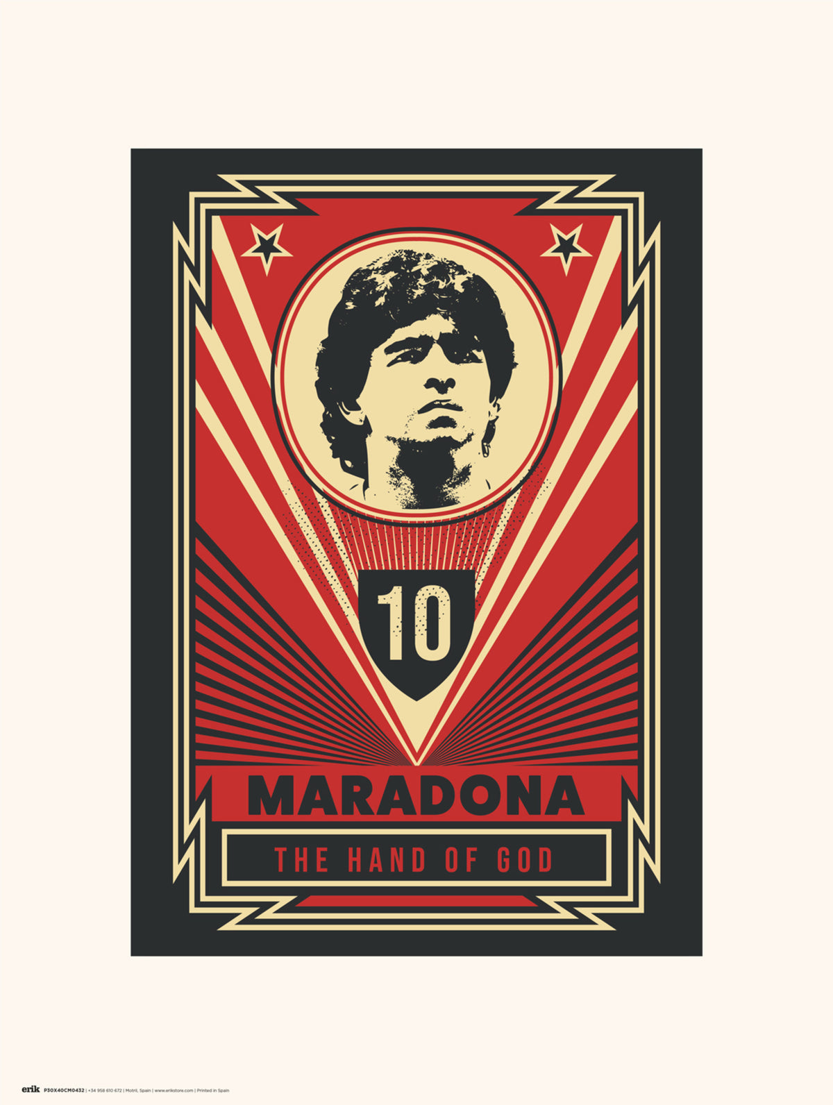 Kunstdruk Maradona - The Hand of God 30x40cm