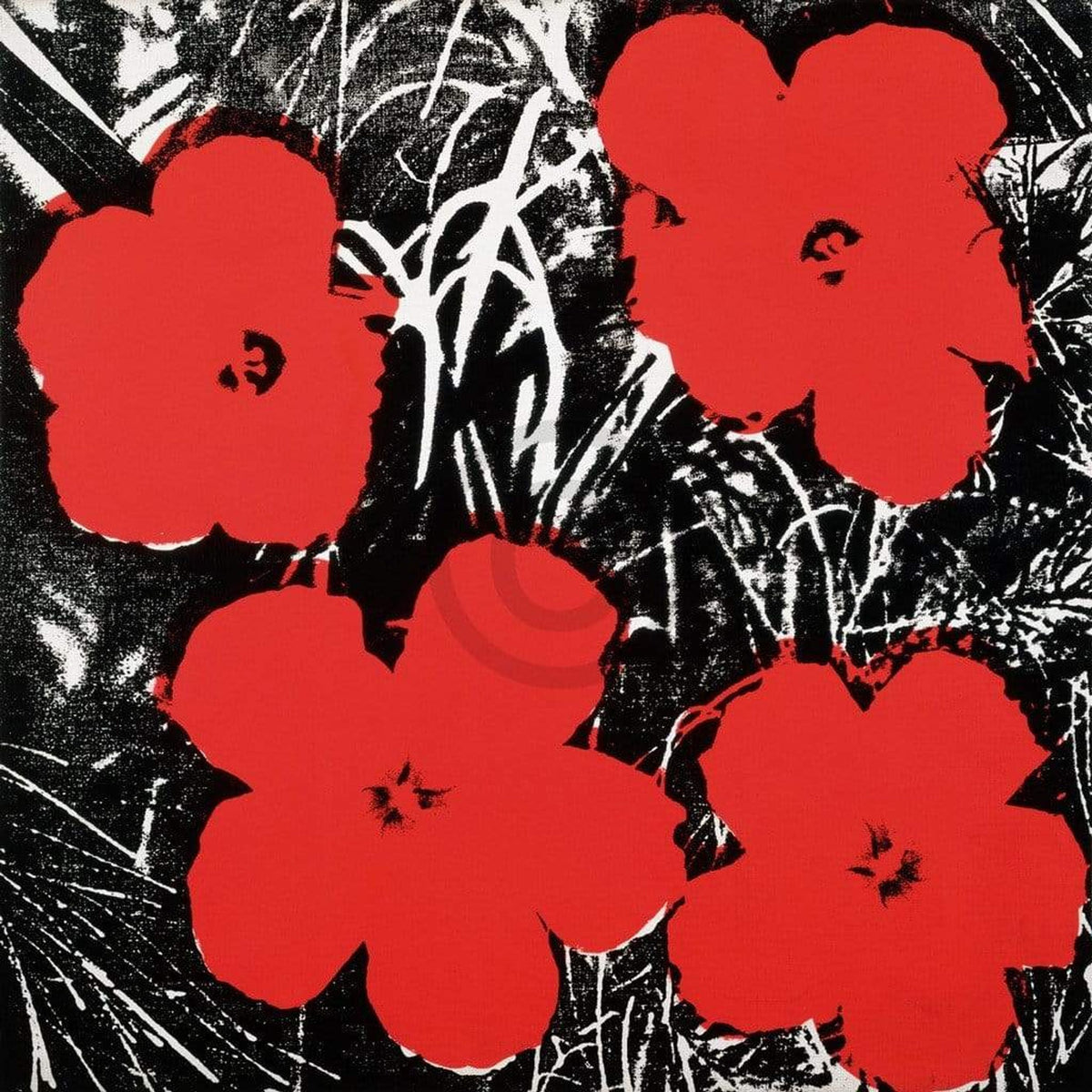 Kunstdruk Andy Warhol - Flowers Red 1964 91x91cm