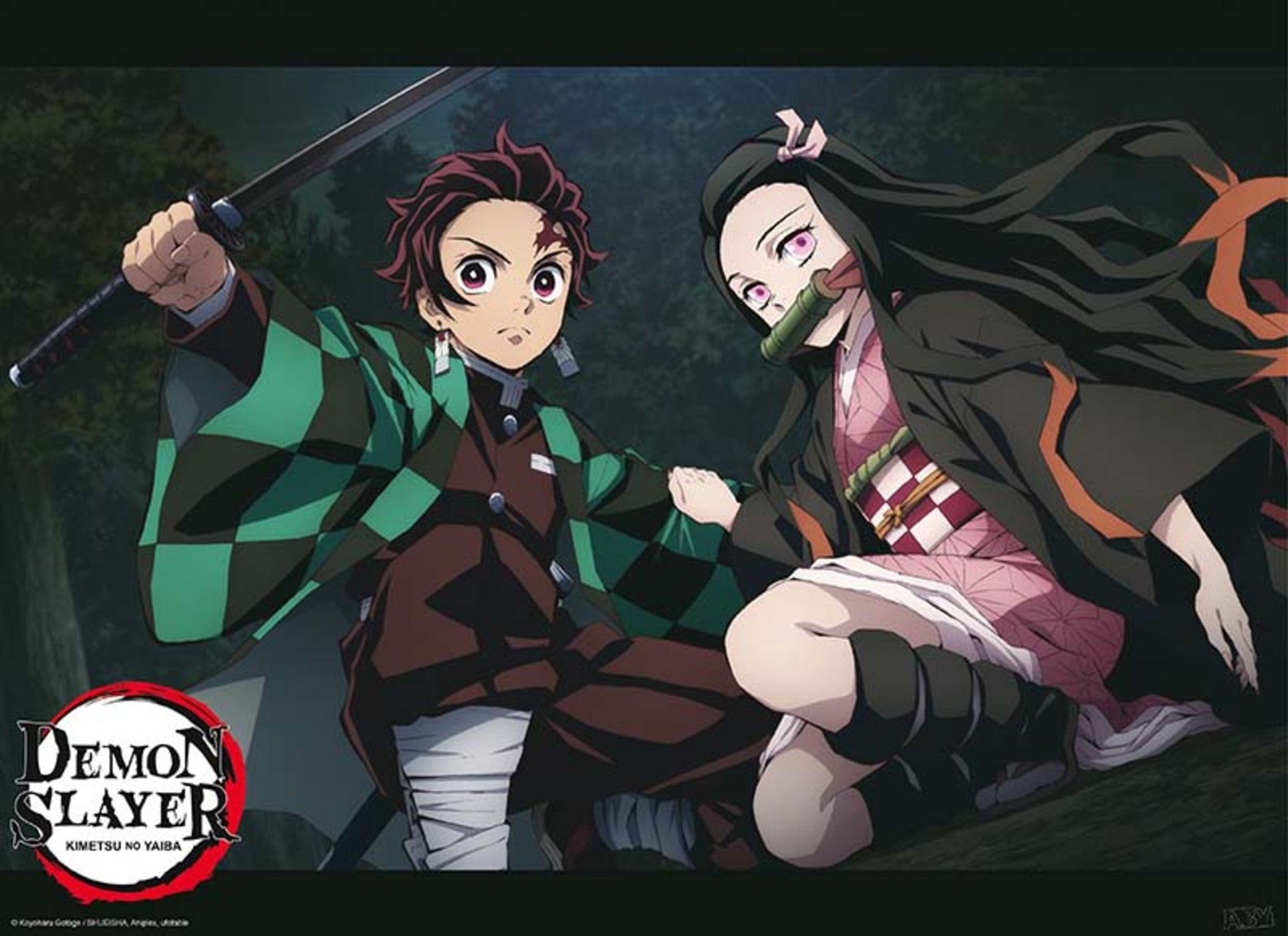ABYstyle Demon Slayer Tanjiro And Nezuko Fight Position Poster 52x38cm | Posters.nl