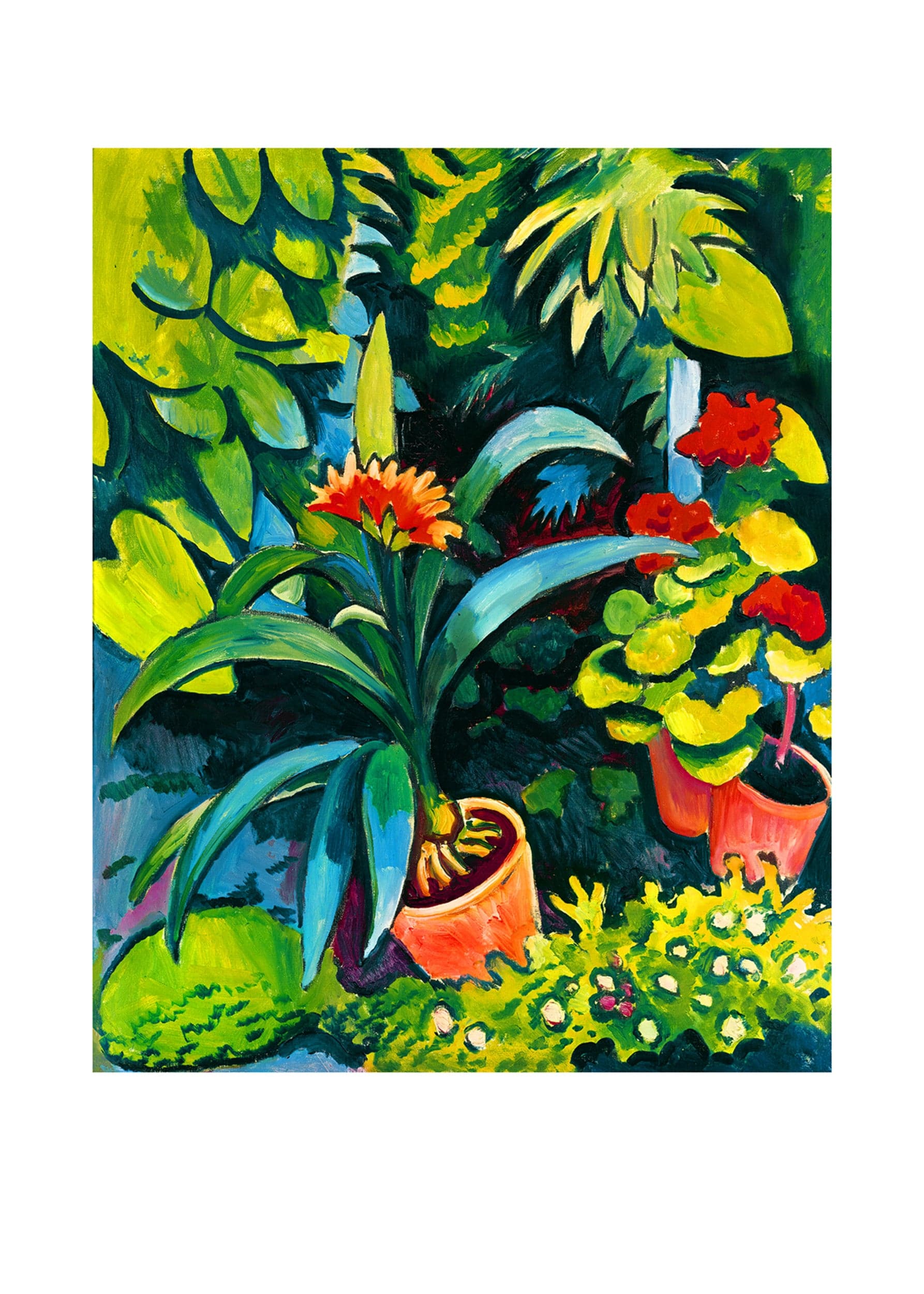 August Macke  Blumen im Garten Kunstdruk 50x70cm | Posters.nl