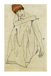 Egon Schiele Sitzende Frau Kunstdruk 50x70cm | Posters.nl