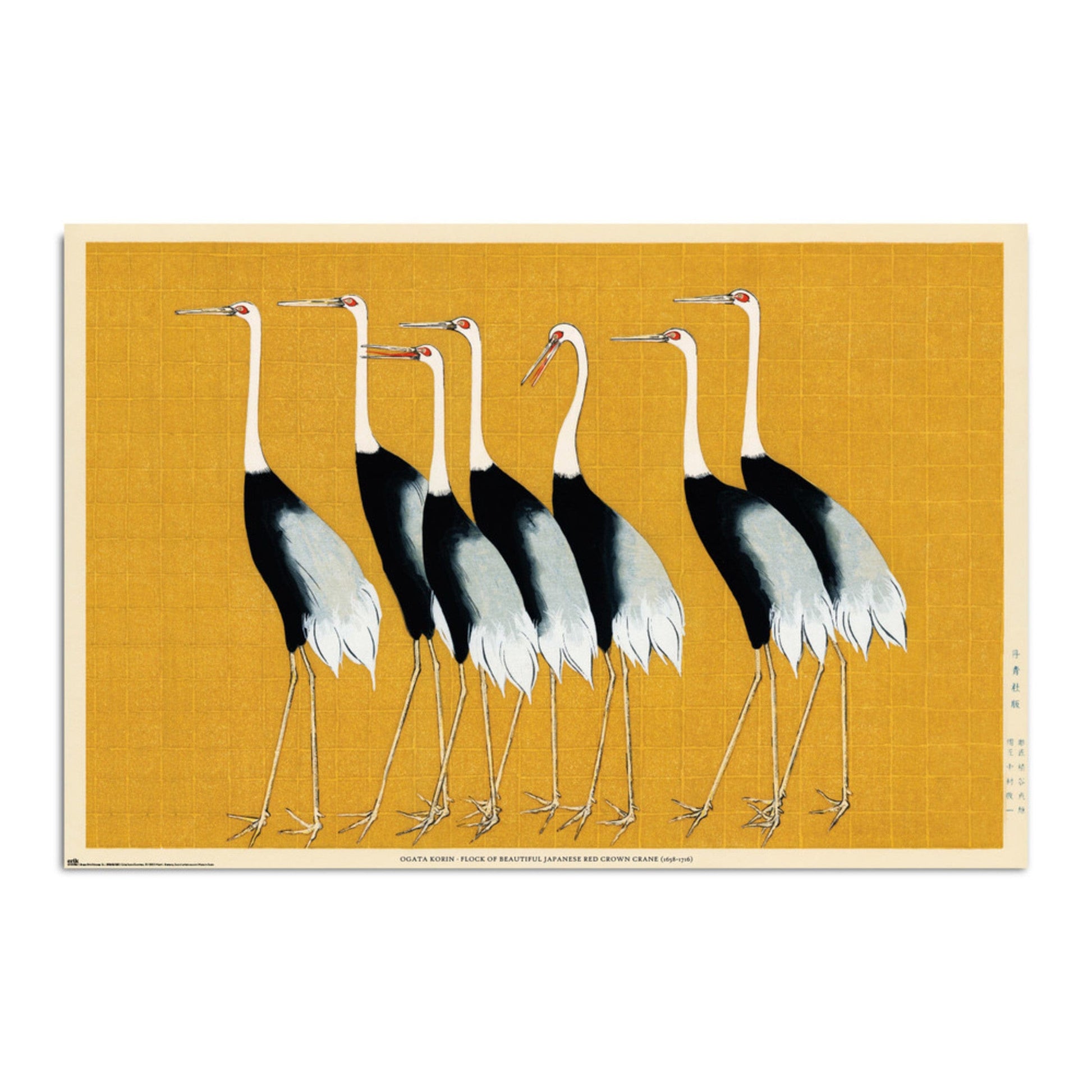 Grupo Erik Gpe5631 Poster Flock Of Beautiful Japanese Red Crown Crane By O Korin | Posters.nl