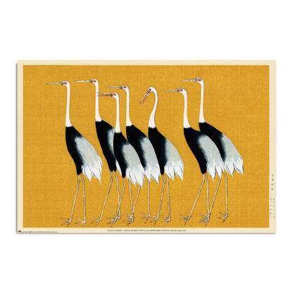 Grupo Erik Gpe5631 Poster Flock Of Beautiful Japanese Red Crown Crane By O Korin | Posters.nl