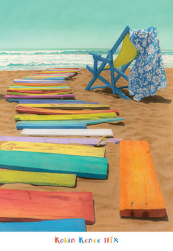 Heidi Reil  Biscus Blue Kunstdruk 45x66cm | Posters.nl