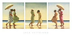 Kunstdruk Jack Vettriano - Summer Days Triptychon 70x36cm