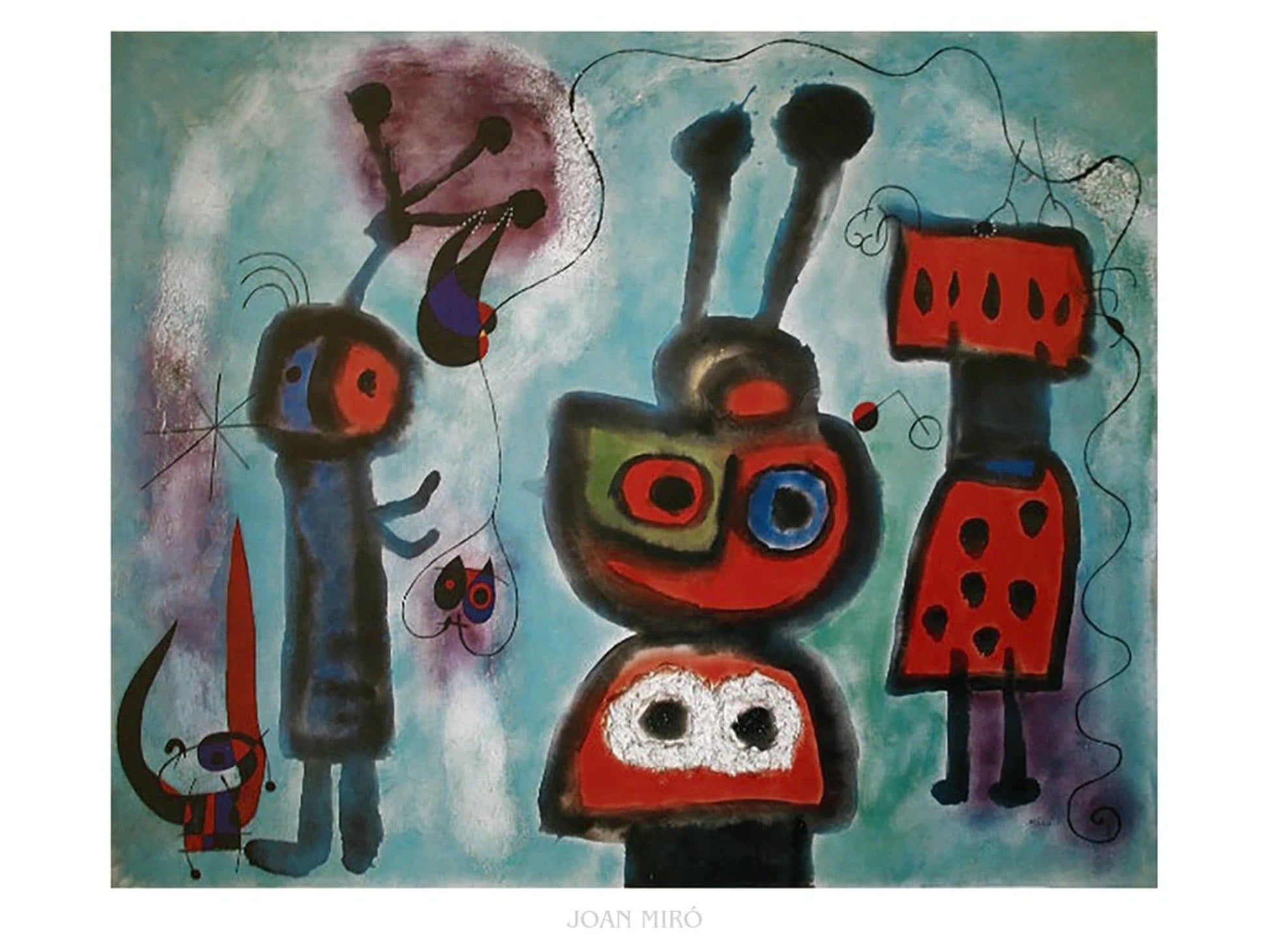 Kunstdruk Joan Miro L oiseau au regard calme 80x60cm JM 271 PGM | Posters.nl