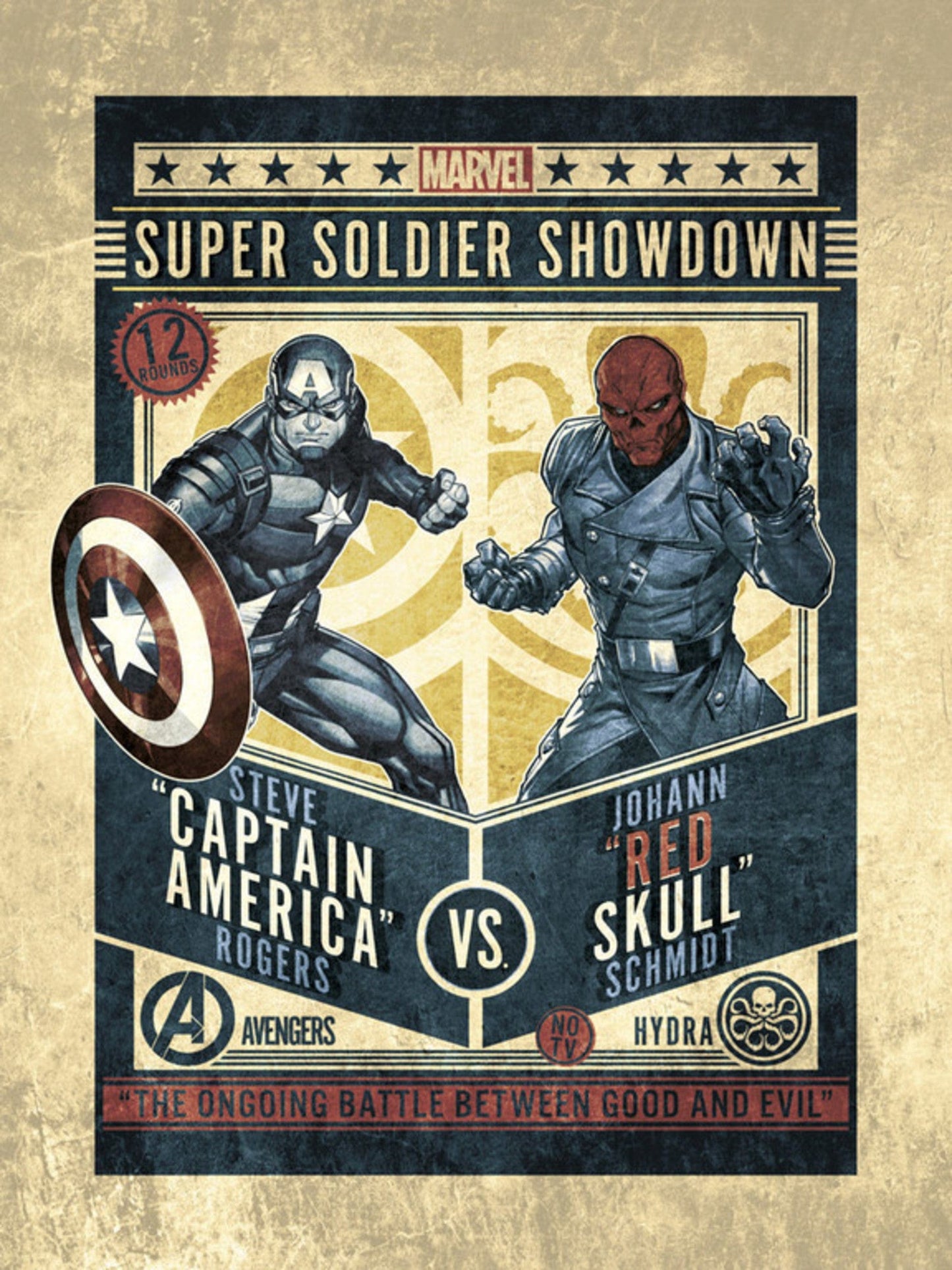 Grupo Erik Marvel Comics Captain America Vs Red Skull Kunstdruk 30X40cm | Posters.nl