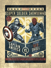 Grupo Erik Marvel Comics Captain America Vs Red Skull Kunstdruk 30X40cm | Posters.nl