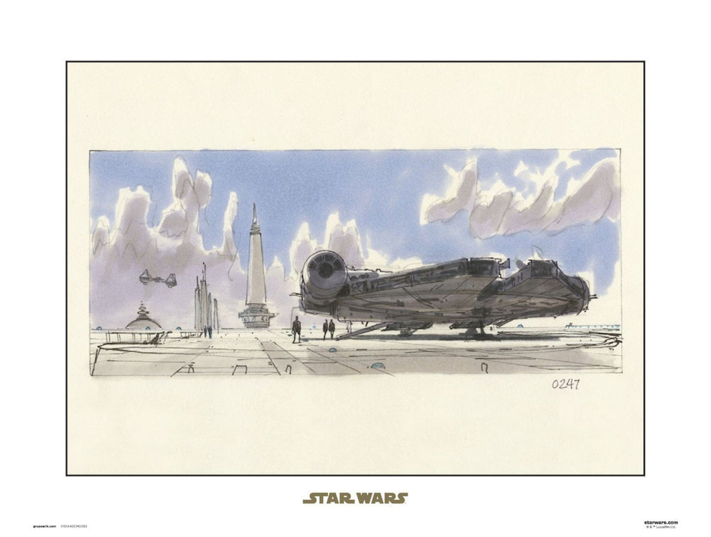 Grupo Erik Star Wars Concept Art Milennium Falcon Kunstdruk 40X30cm | Posters.nl