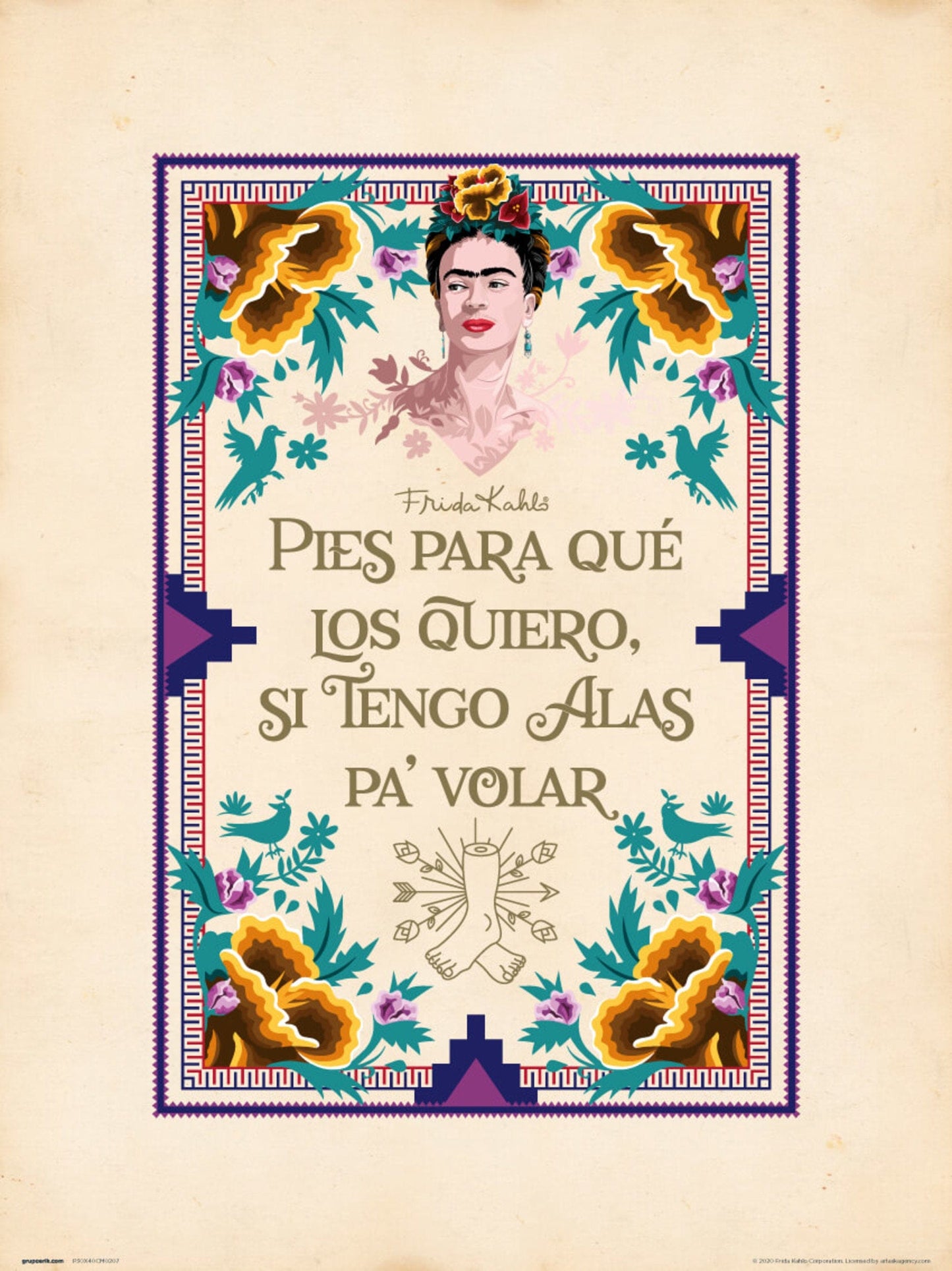 Grupo Erik Frida Kahlo Kunstdruk 30X40cm | Posters.nl