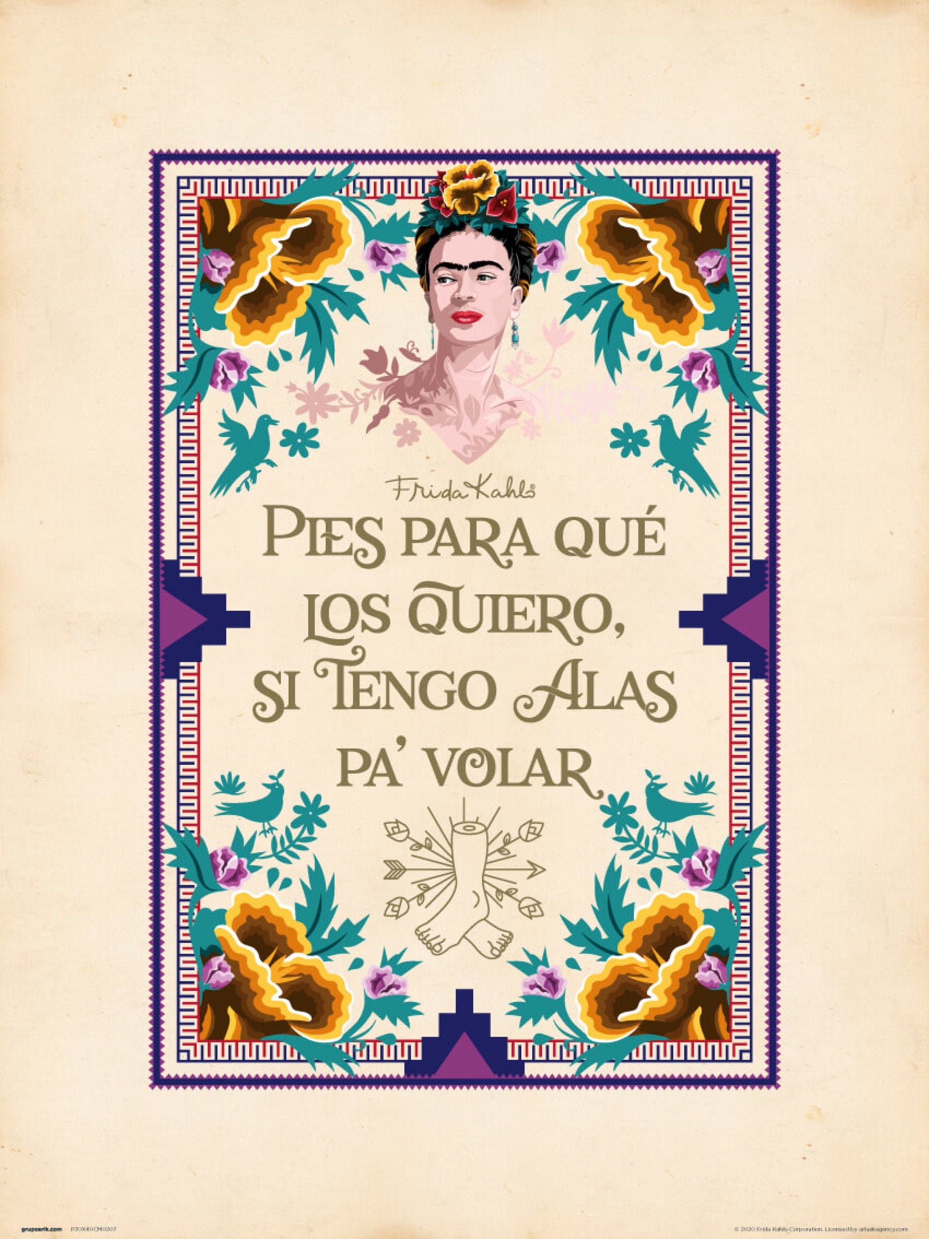 Grupo Erik Frida Kahlo Kunstdruk 30X40cm | Posters.nl