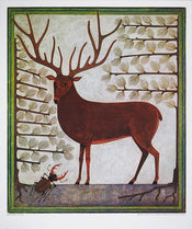 PGM BR 15 Beate Rose Hirsch Kunstdruk 52x62cm | Posters.nl