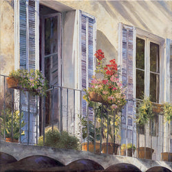 PGM CSO 46 Christian Sommer Balcon a Grasse Provence Kunstdruk 98x98cm | Posters.nl