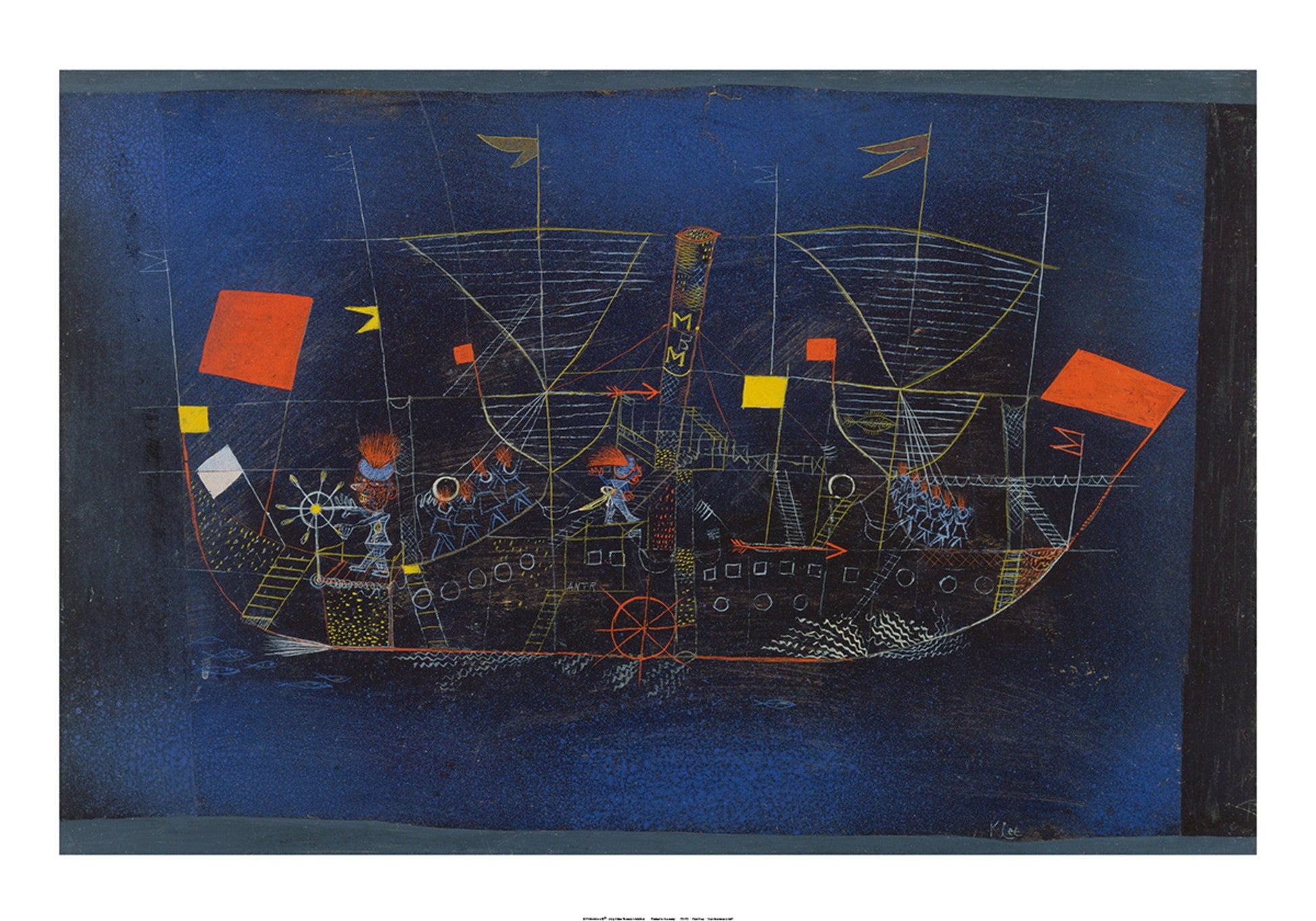 Paul Klee  Abenteuerschiff Kunstdruk 100x70cm | Posters.nl