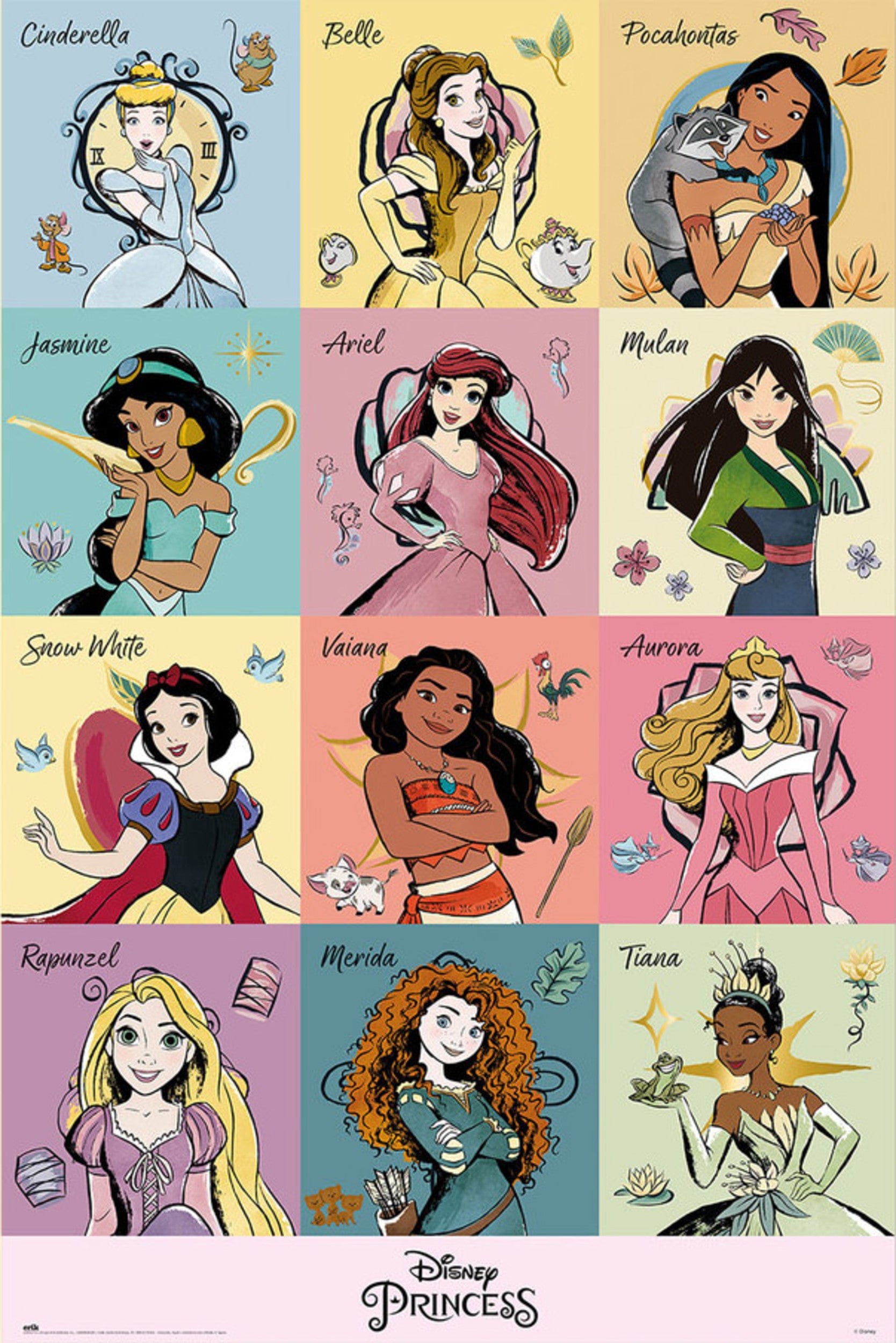 Poster Disney Princess Brush Strokes 61x91 5cm Grupo Erik GPE5773 | Posters.nl