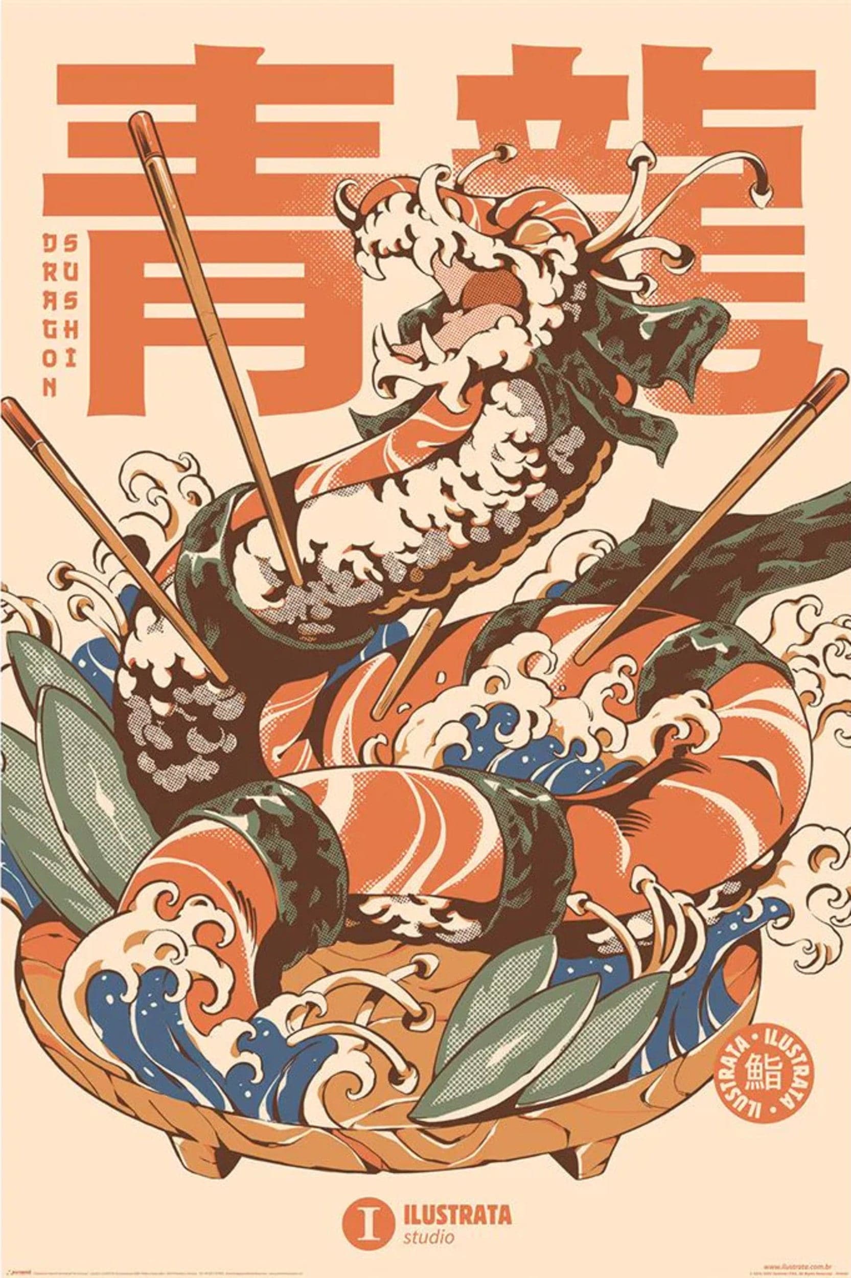 Poster Ilustrata Dragon Sushi 61x91 5cm Pyramid PP35305 | Posters.nl