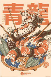 Poster Ilustrata Dragon Sushi 61x91 5cm Pyramid PP35305 | Posters.nl
