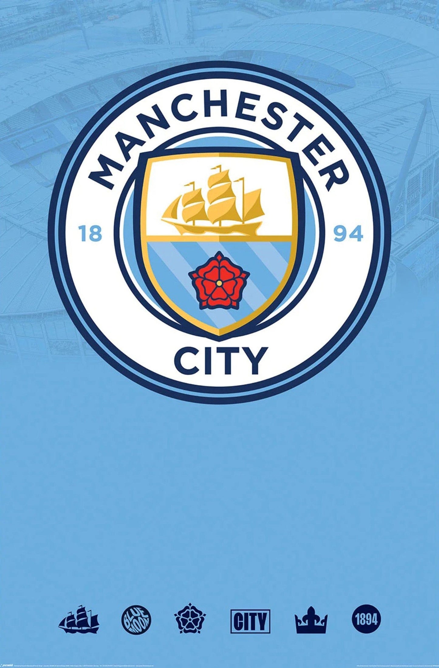 Poster Manchester City Club Crest 61x91 5cm PP35440 | Posters.nl