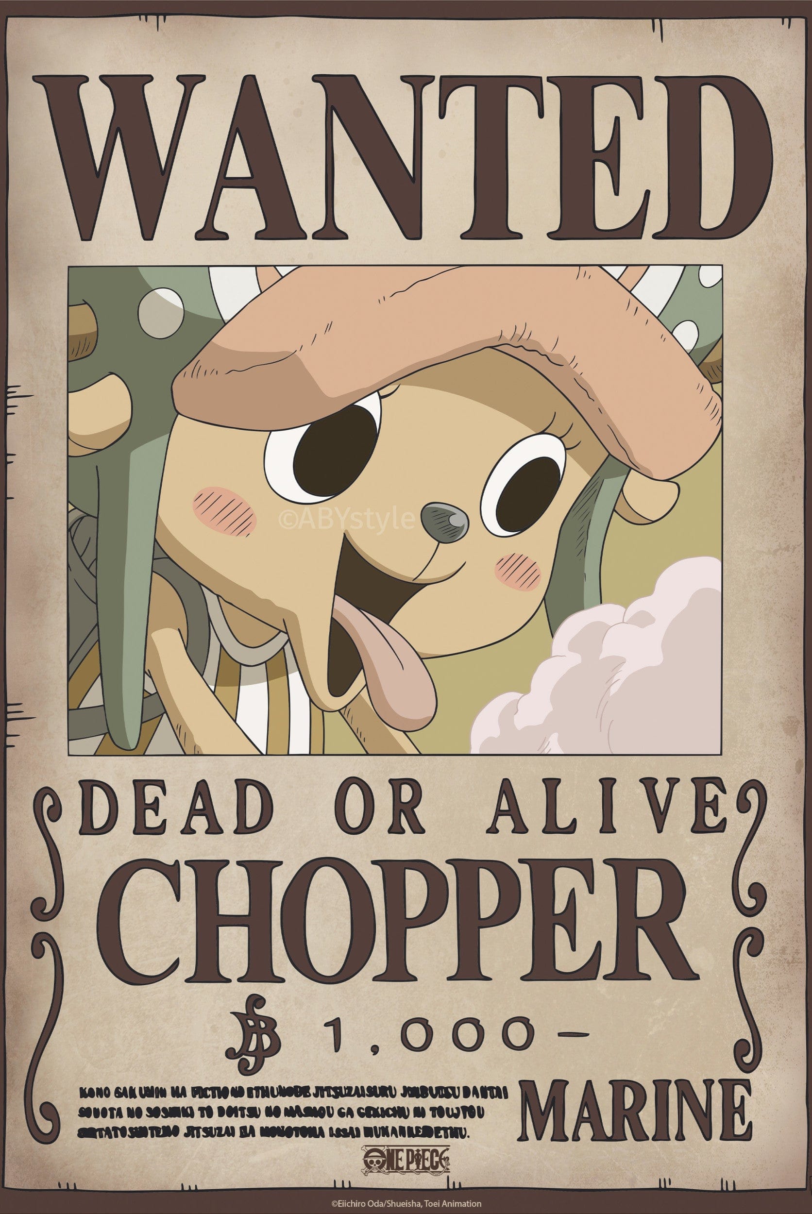 Poster One Piece Wanted Chopper Wano 38x52cm Abystyle GBYDCO647 | Posters.nl