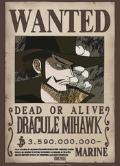 Poster One Piece Wanted Mihawk Wano 38x52cm GBYDCO627 | Posters.nl