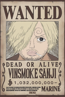 Poster One Piece Wanted Sanji Wano 38x52cm Abystyle GBYDCO625 | Posters.nl