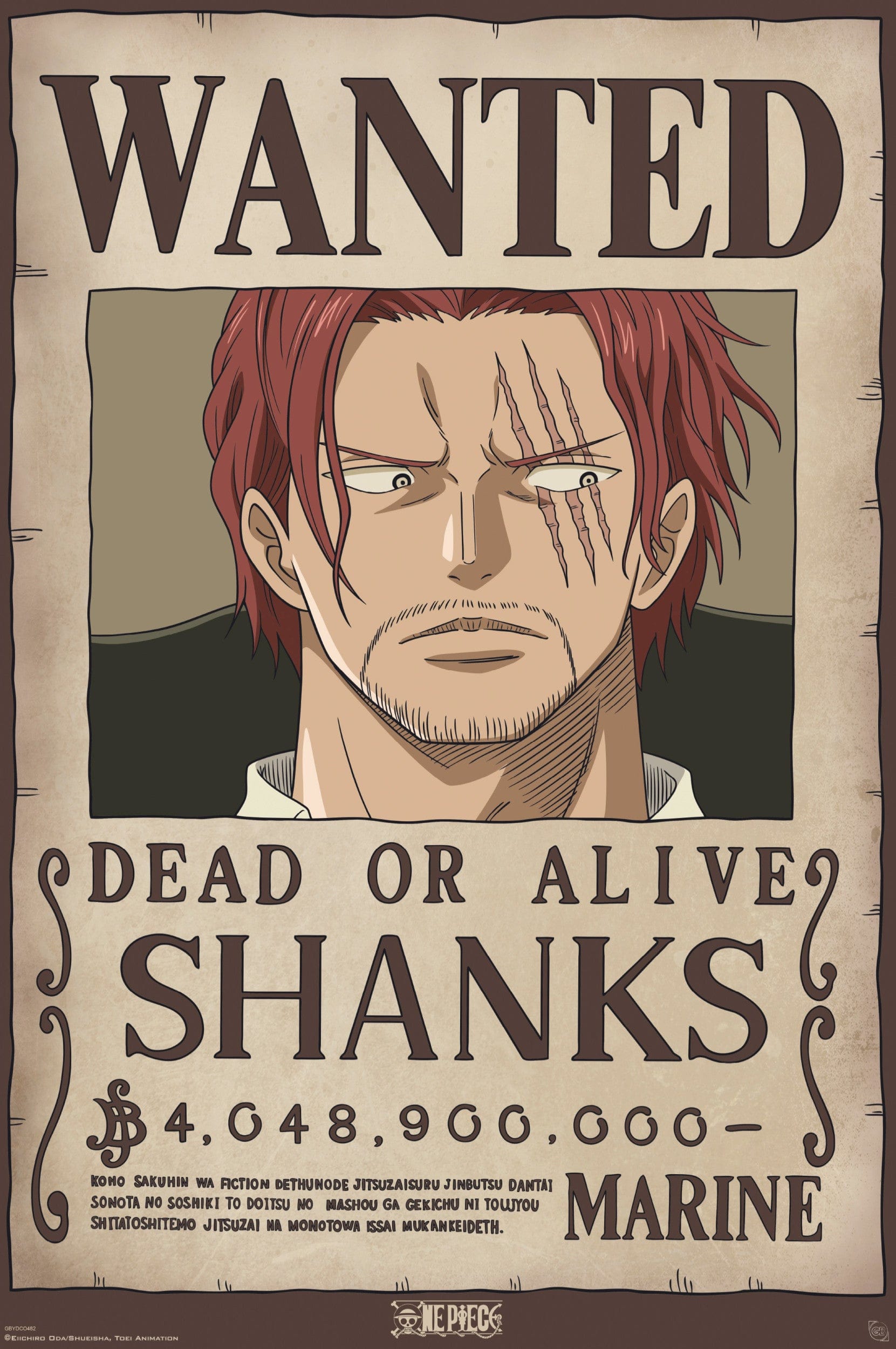 Poster One Piece Wanted Shanks 61x91 5cm Abystyle GBYDCO482 | Posters.nl