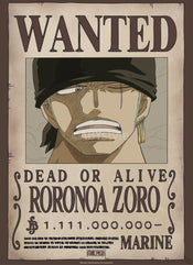 Poster One Piece Wanted Zoro Wano 38x52cm Abystyle GBYDCO624 | Posters.nl