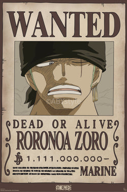 Poster One Piece Wanted Zoro Wano 61x91 5cm Abystyle GBYDCO619 | Posters.nl