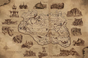 Poster Skyrim Illustrated Map 91 5x61cm Abystyle GBYDCO520 | Posters.nl