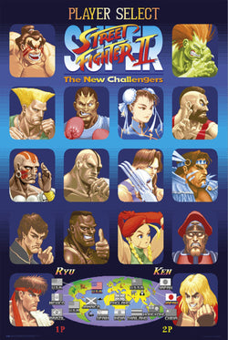 Poster Street Fighter Player Select 61x91 5cm Grupo Erik GPE5776 | Posters.nl