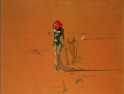 Salvador Dali  Female with Head of Flowers Kunstdruk 80x60cm | Posters.nl